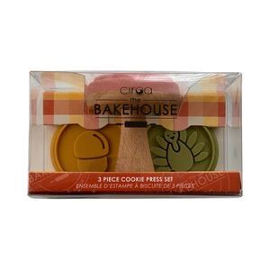 Fall Cookie Press Ciroa 3 Piece Silicone with Timber Handle The Bakehouse NIB